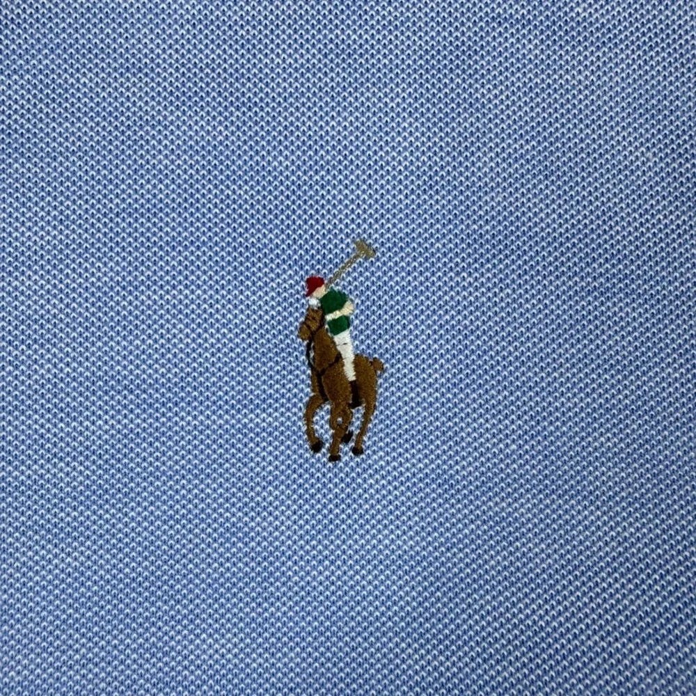 Polo Ralph Lauren Knit Oxford Shirt Mens 3XB Blue Long Sleeve Button Down Flesh